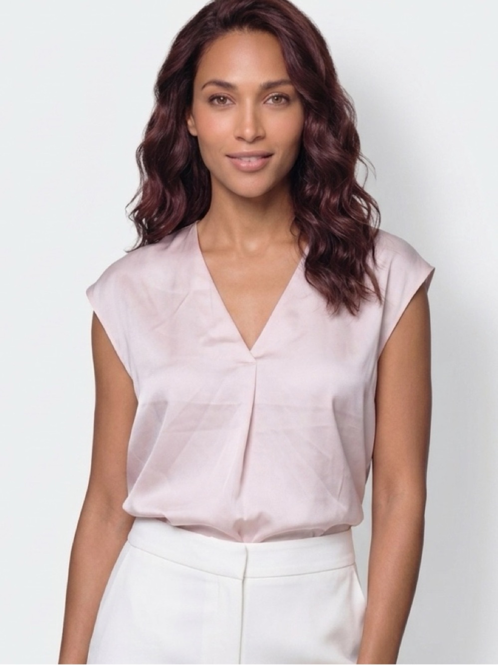 Rachel Cream Blouse with Navy Label
